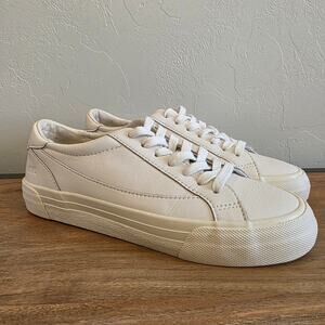 Madewell MWL Court Sneakers White Leather Low Top Lace Up Women 5.5